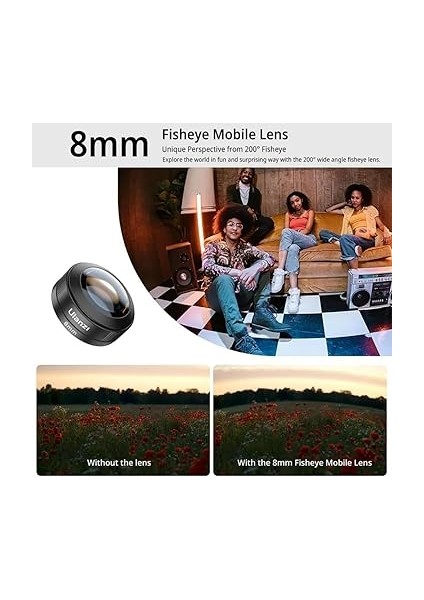 CL-004 Telefonlar Için 8mm Geniş Açılı Balık Gözü Lens modelleri