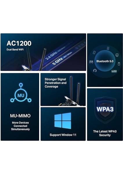 MA30E, AC1200MBPS Ikisi Bir Arada Wi-Fi 5 & Bluetooth 5.0 Pcıe Ağ Kartı fiyatları