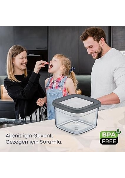 Life Tower Premium Saklama Kabı Seti 5 Adet 0,5 L Şık Görünüm ve Günlük Kullanım (Antrasit) indirimleri