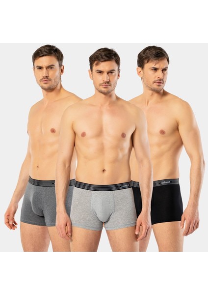 Erkek 3'lü Boxer 1320/SIYAH-ANTRASIT-GRI