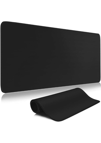 Süper Kalite 90X40 Büyük Boy Xxl Mouse Pad Kauçuk Alt Taban, Yumuşak Kumaş Oyuncu Mousepad, Bilgisayar ve Dizüstü Bilgisayar Uyumlu 90 40 Mouse Pad (Düz Siyah)
