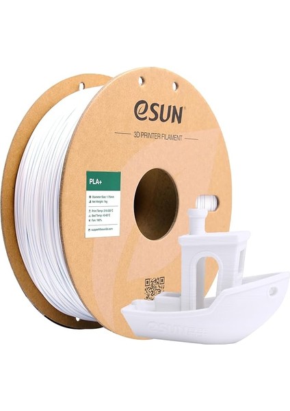 Pla+ Filament 1.75MM, 3D Yazıcı Filament Pla Plus, Boyutsal Doğruluk +/- 0.03MM, 1kg Makara (2.2 Lbs) 3D Yazıcılar Için 3D Baskı Filamenti, Soğuk Beyaz
