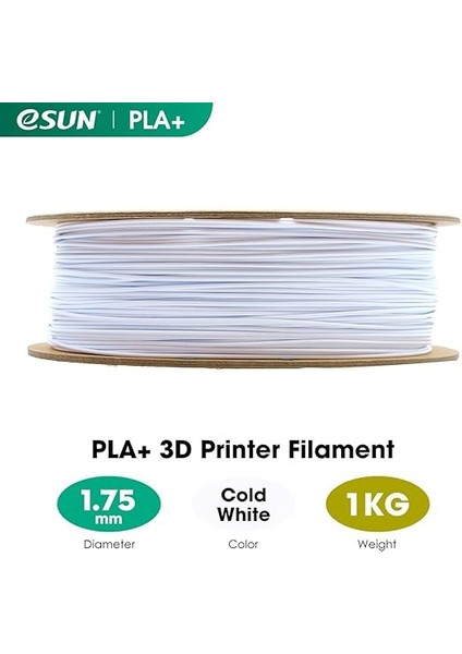 Pla+ Filament 1.75MM, 3D Yazıcı Filament Pla Plus, Boyutsal Doğruluk +/- 0.03MM, 1kg Makara (2.2 Lbs) 3D Yazıcılar Için 3D Baskı Filamenti, Soğuk Beyaz fiyatları