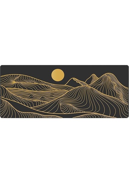 Gamer Mouse Pad 90X40 Mouse Pad Xxl Büyük Oyuncu Mousepad (Black Moon, 90X40 cm 3mm Kalınlık)