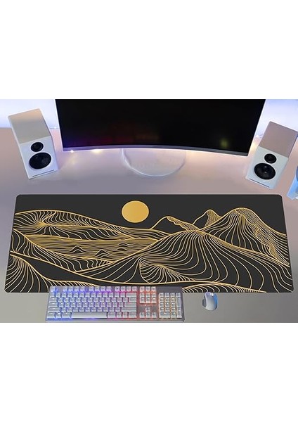 Gamer Mouse Pad 90X40 Mouse Pad Xxl Büyük Oyuncu Mousepad (Black Moon, 90X40 cm 3mm Kalınlık) modelleri