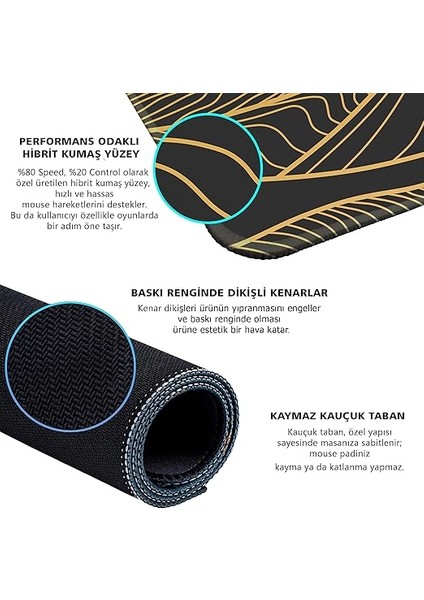 Gamer Mouse Pad 90X40 Mouse Pad Xxl Büyük Oyuncu Mousepad (Black Moon, 90X40 cm 3mm Kalınlık) fırsatları