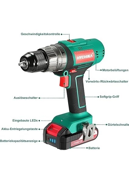 Akülü Tornavida 18 V, 45 Nm Maksimum Matkap, 2 x 2,0 Ah Akü ve 53 Parça Aksesuar Seti, 21 + 3 Kademe, Delme, Vidalama, Darbeli Vidalar Için 2 Kademeli Matkap fiyatları