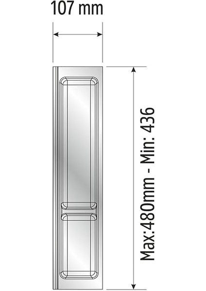 Mutfak Çekmece Içi Modüler Iki Bölmeli Kaşıklık 11CMX48CM(BOYDAN 4cm Kesilebilir) indirimleri