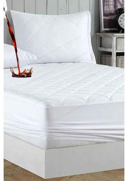 Sıvı Geçirmez Alez - Tek-Çift Kişilik - %100 Pamuk - Kapitoneli - Fitted (Yatağı Saran) - Yatak Koruyucu Çarşaf (160 x 200) fiyatları