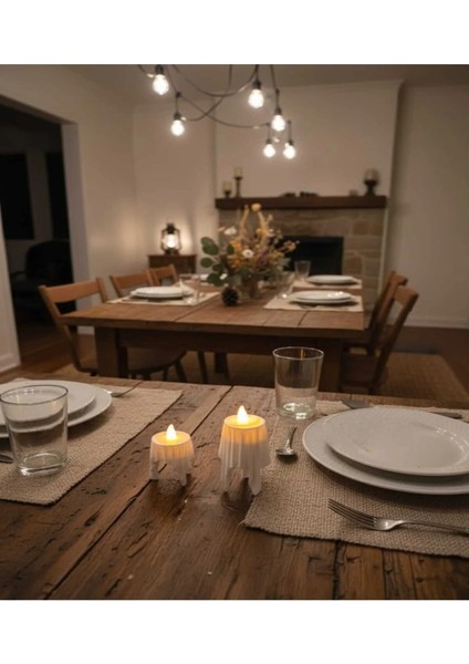 3D Dekoratif Bohem Uçan Beyaz Mumlar Tealight Mum Hediyeli ( Yükseklik = 8 cm , En = 4,5 cm ) fırsatları