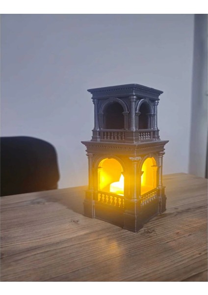 3D Dekoratif Osmanlı Dönemi Saray Kulesi Temalı LED Mumluk ve Biblo ( LED Mum Hediyemizdir. )