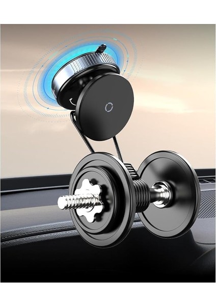 K009 Araç Içi Telefon Tutucu Mag-Safe Alüminyum Kasa Mekanik Vakum 7kg Yük Taşır