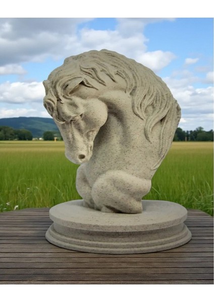 3D Modern Dekorasyon Mermer Desenli At Heykeli , Mermer Desenli Dekoratif At Biblosu