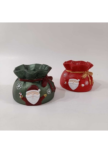 Çok Renkli Yeşil Noel Baba Buket Saksı, Şık ve Güzel Hediye Seçeneği indirimleri