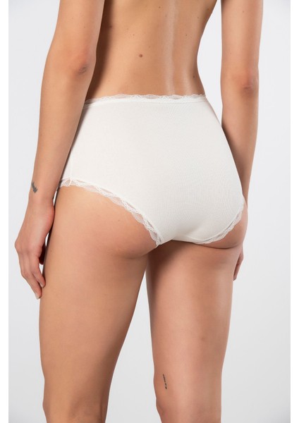 Kadın Likralı Ribana Dantelli Yüksel Bel Külot 2'li Paket fırsatları