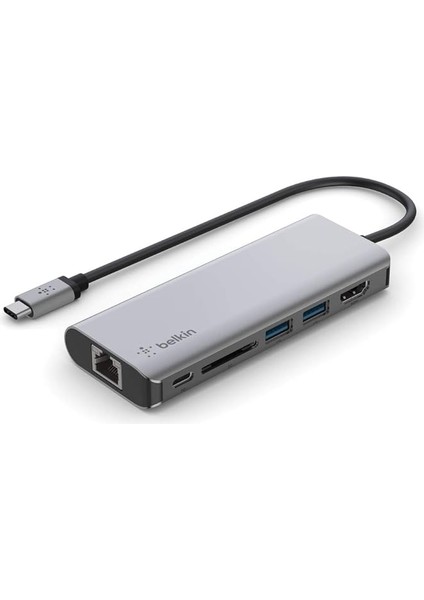 Usb-C Hub, 6'sı 1 Arada Çoklu Bağlantı Noktalı Adaptör Yuvası, 4K Hdmı, Usb-C ve 100 W, Şarj Için (Passthrough), 2xusb A, Macbook Pro, Air, iPad Pro ve Xps Gibi Cihazlar Için