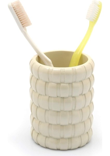 Diş Fırçalık Örgü Krem Model Poliresin