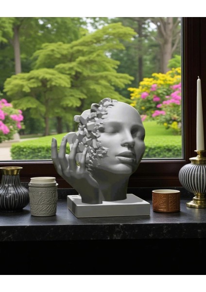 3D Soyut Yüz Heykeli , Modern Dekoratif Obje