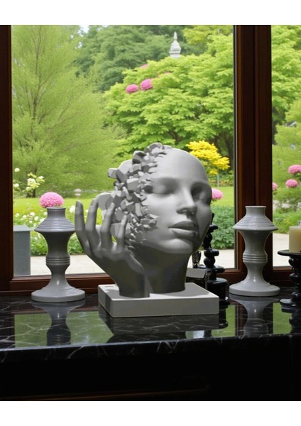 3D Soyut Yüz Heykeli , Modern Dekoratif Obje modelleri