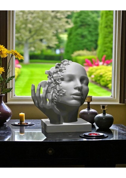 3D Soyut Yüz Heykeli , Modern Dekoratif Obje indirimleri