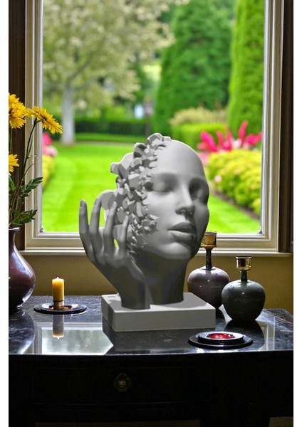 3D Soyut Yüz Heykeli , Modern Dekoratif Obje