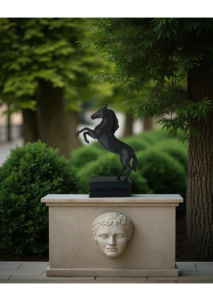3D Dekoratif Şahlanan At Figürü 20 cm Büyük Boy Hediyelik Tasarım Biblo