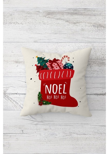 Kırmızı Noel Yılbaşı Fermuarlı Kırlent Kılıfı Takım (4 Adet) fiyatları