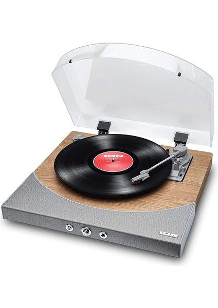 Audio Premier Lp - Hoparlörler, USB Dönüştürme, Rca ve Kulaklık Çıkışları ile Kablosuz Bluetooth Pikap - Vinil Plak Oynatıcı - Doğal Ahşap Kaplama