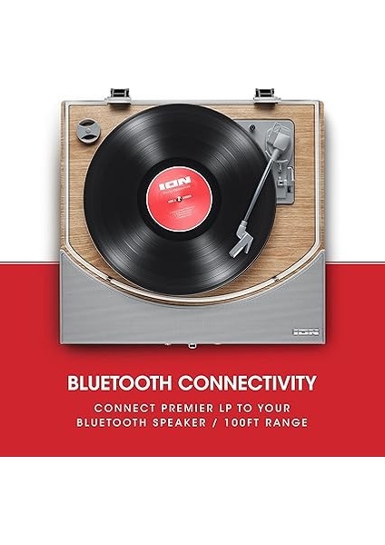 Audio Premier Lp - Hoparlörler, USB Dönüştürme, Rca ve Kulaklık Çıkışları ile Kablosuz Bluetooth Pikap - Vinil Plak Oynatıcı - Doğal Ahşap Kaplama modelleri