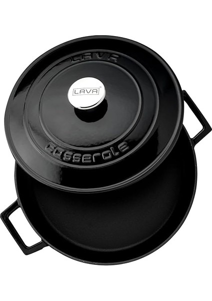 Metal Döküm Çok Amaçlı Yayvan Tencere, Trendy, 28 Cm, 3.51 L Hacim, Siyah fiyatları