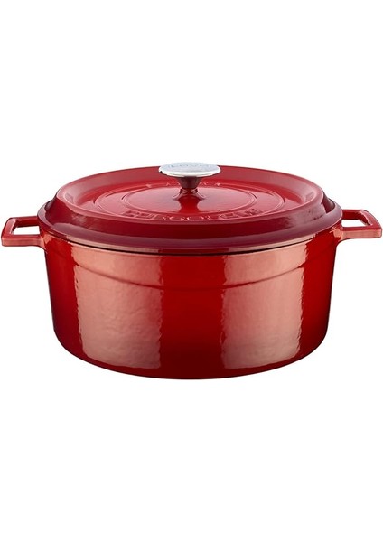 Döküm Yuvarlak Tencere, Trendy, 28 Cm, 6.71 L Hacim, Kırmızı