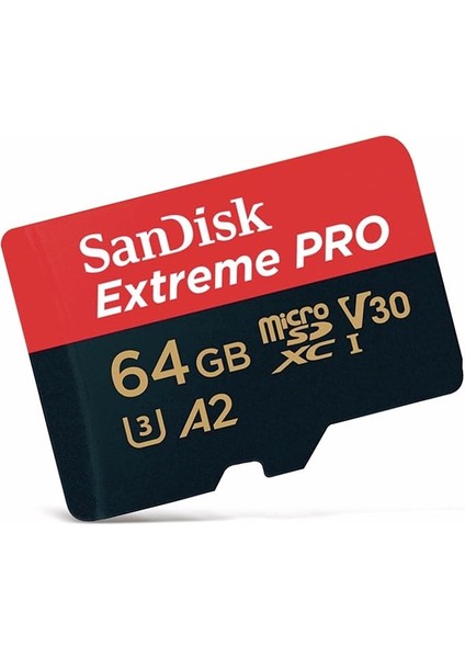Extreme Pro Microsdxc Uhs-I Hafıza Kartı 64 GB + Adaptör ve Rescue Pro Deluxe (Akıllı Telefonlar, Aksiyon Kameraları Veya Dronlar Için, A2, C10, V30, U3, 170 Mb/s Iletim)
