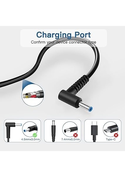 Pavilion 11 13 15, Hp Elitebook 840 850, Hp Probook 430 440 450, Hp Chromebook 11 14, Hp Envy, Hp Streaming 11 13 14, Hp Spectre Için Hp 45W 19.5V 2.31A Dizüstü Şarj Cihazı fiyatları