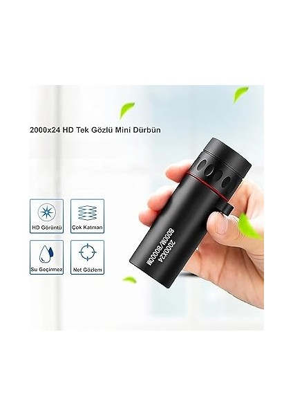2000X24 Zoom Monoküler Mini Taşınabilir Hd Dürbün Su Geçirmez Tripod Telefon Tutacağı fiyatları