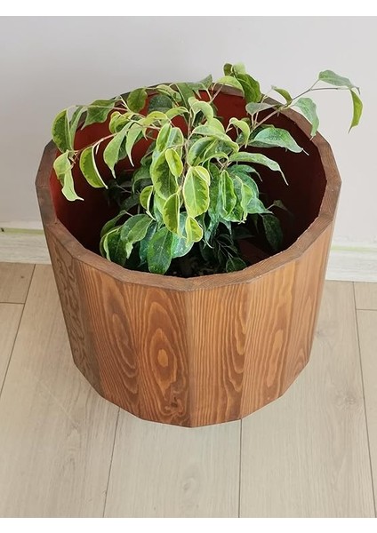 Mobilya Ahşap Ahşap Saksı Yuvarlak Büyük Boy Saksılık Kestane modelleri