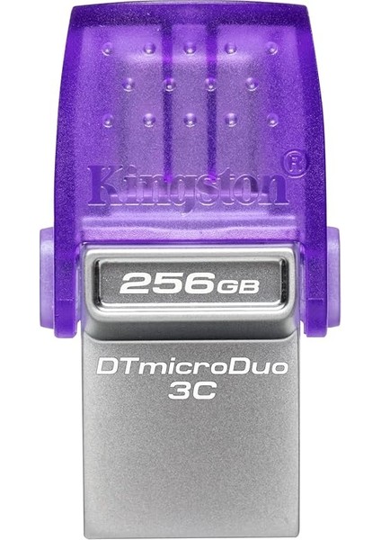 Datatraveler Microduo 3c USB Bellek 256GB USB Gen 3 Type-C ve Type-A - DTDUO3CG3/256GB, Mor + Gümüş modelleri