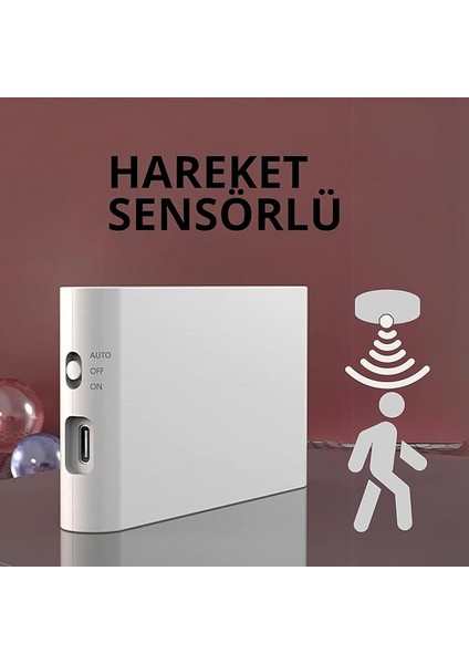 Yönlü Şarj Edilebilir Mıknatıslı Sensörlü LED Aplik 2700K Günışığı, On-Off ve Sensör Modu (3 Adet) indirimleri