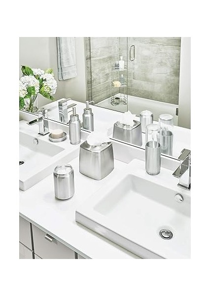 Austin Diş Fırçası Tutucu, Metal ve Plastik, Kapaklı Diş Fırçası Standı, Şeffaf/mat Gümüş Rengi indirimleri