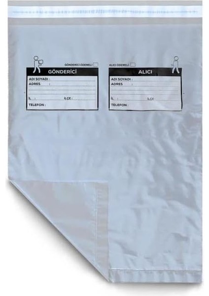 Gri Kargo Poşeti 17X25+4 cm - 250 Adet