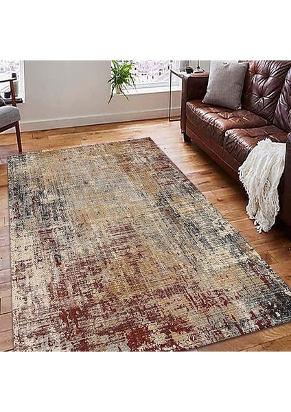 Dizayn Hagan Desenli Pamuk Tabanlı Yıkanabilen Kaydırmaz Antibakteriyel Salon Halısı 160X230