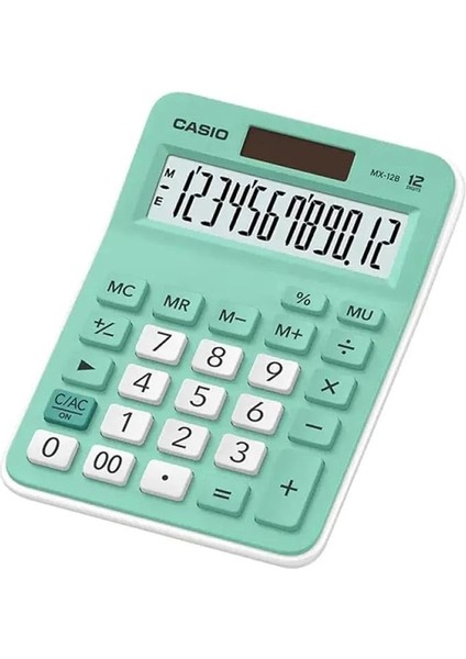 MX-12B-GN Açık Yeşil 12 Hane Masa Üstü Hesap Makinesi