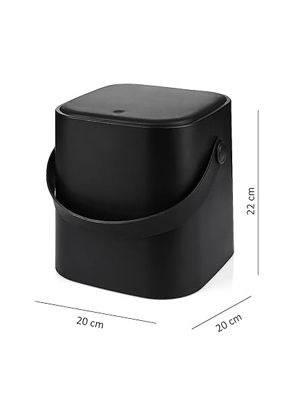 4l Mini Tezgah Üstü Çöp Kovası – Deri Tutma Saplı, Kompakt ve Şık Tasarım, Mutfak & Banyo Için, Geri Dönüşüm Dostu (Siyah, 4 Litre) modelleri