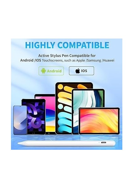 Stylus Kapasitif Dokunmatik Kalem Tüm Cihazlar Telefon ile Uyumlu Çizim Tasarım Tablet Kalemi Beyaz fiyatları