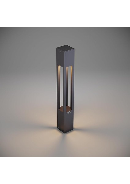 Alüminyum Bahçe Aydınlatma Bollardı, Modern Yürüyüş Yolu ve Çim Aydınlatması, Antrasit Renk, 75 Cm, 3000K Sıcak Beyaz LED Dış Mekan Lambası