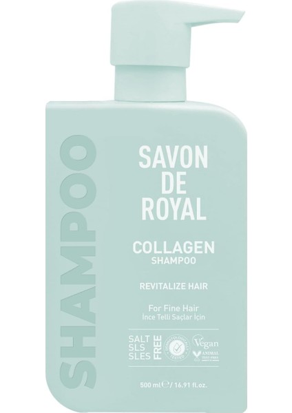 De Royal Miracle Şampuan 500 ml | Ince Telli Saçlar | Canlandırıcı Etkili | Kolajen | Tuz Içermez