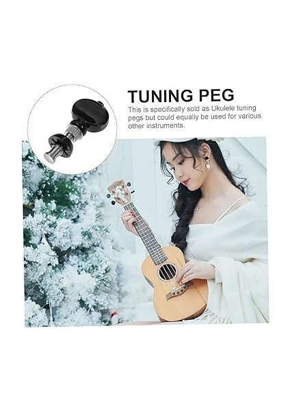 Ukulele Için Anahtar Ayarlayıcı 4 Adet Düğmeli Ayar Burguları Beyaz Renk Siyah Krom Ukulele Ayar Makineleri Için indirimleri