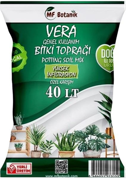 Botanik Vera Ithal Torf Cocopeat Özel Karışım Saksı Harcı Bitki Toprağı 40 Litre