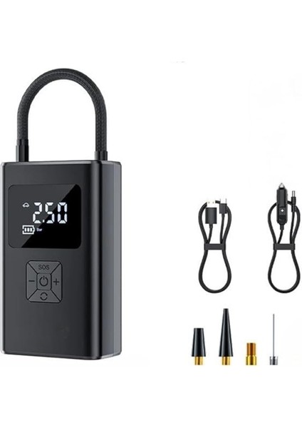 150PSİ Dijital Ekranlı Taşınabilir Şarjlı Hava Kompresörü – Araç, Motosiklet, Bisiklet Pompası