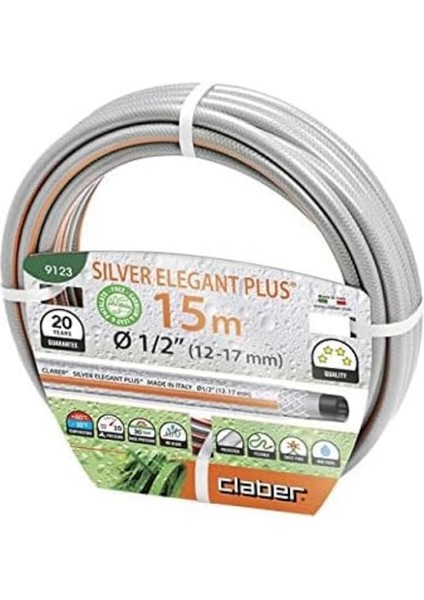 9123 Sılver Elegant Hortum 15 Metre, Çap 1/2 Inç