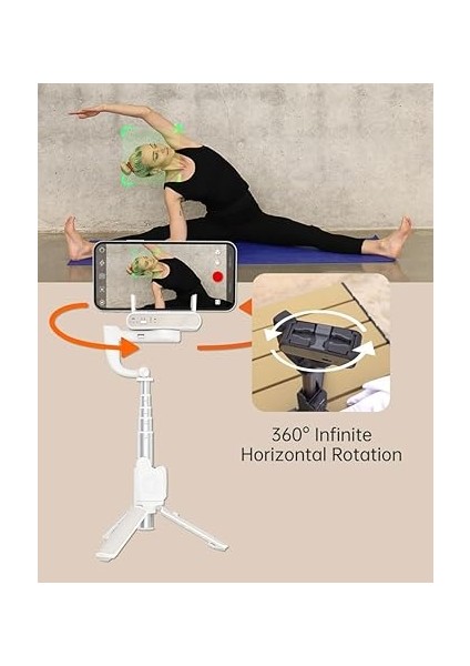 Akıllı Telefonlar Için Gimbal Stabilizator Ultra Hafif 195 Gram Dahili Batarya 460 Mah 360 Derece Dönen Başlık Android iPhone ile Uyumlu Katlanabilir Video Kaydı Için Sabitleyici Isteady Q indirimleri